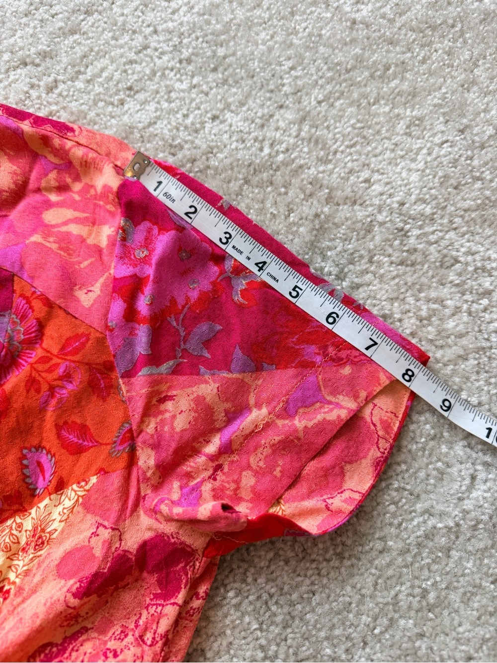 Free People Ashley Summer Wrap Crop Top Large Fun Combo Patchwork Boho Floral - Picture 5 of 11